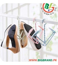 Pack of 3 Space Saver Hook Folding Plastic Shoes Drying Rack Slippers Hanger